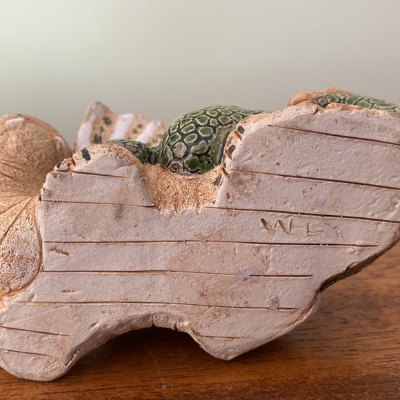 Handbuilt Clay Dragon Signed Exc Shape no Chips PO - Picture 5 of 10